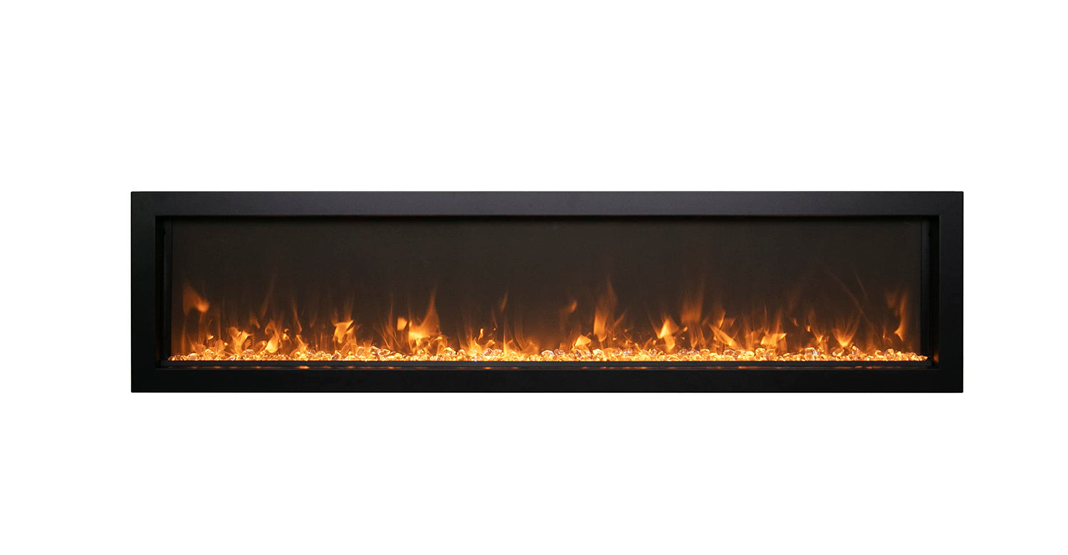 Amantii SYM-SLIM-50 Symmetry Xtraslim Smart Electric  -50" WiFi Enabled Fireplace, Featuring a  MultiFunction  Remote Control, Multi Speed Flame Motor