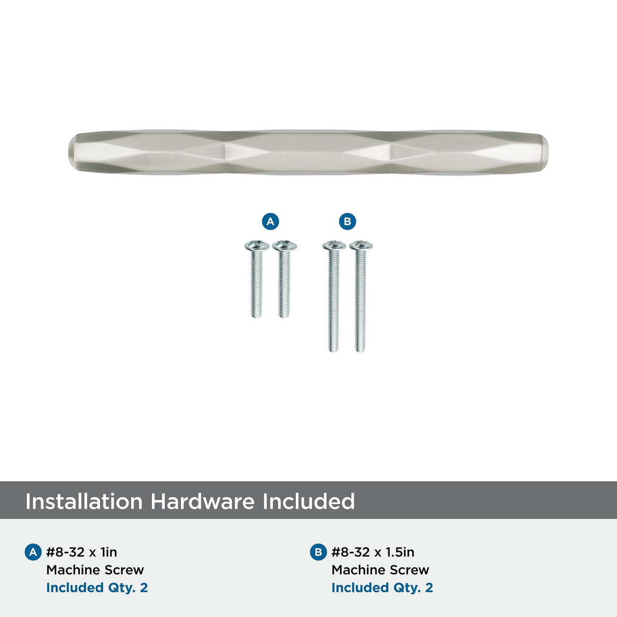 Amerock Cabinet Pull Satin Nickel 3-3/4 inch (96 mm) Center to Center St. Vincent 1 Pack Drawer Pull Drawer Handle Cabinet Hardware