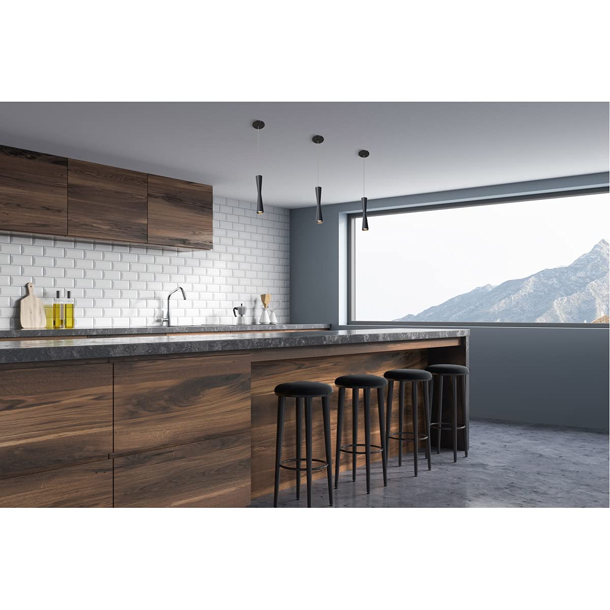 Kuzco PD42502-BK ROBSON 12" PD Black 120V ELV LED 3000K 90CRI 14W