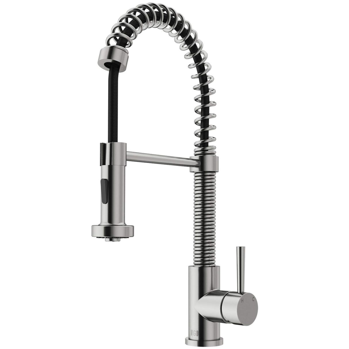 VIGO VG02001ST 19" H Edison Single-Handle with Pull-Down Sprayer Kitchen Faucet in Stainless Steel