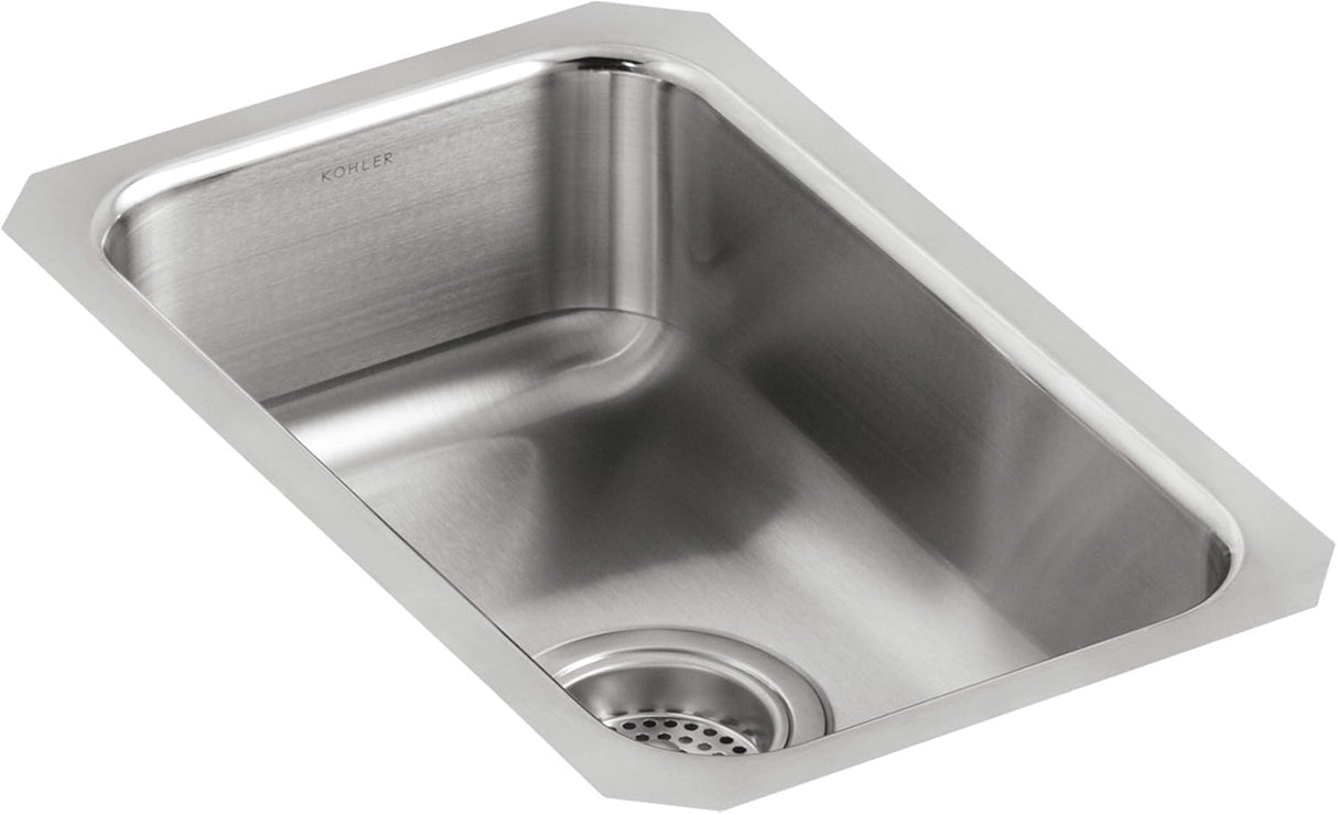 Kohler K-3333-NA 10-3/4" 1-Bowl Square Basin Undermount Bar Sink Stainless Steel