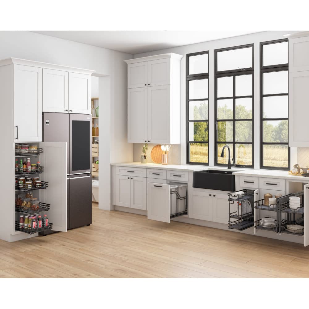 Hardware Resources SWS-DBPO5BN 5" Black Nickel STORAGE WITH STYLE® Metal "No Wiggle" Under Drawer Base Pullout, Preassembled with Soft-close Slides