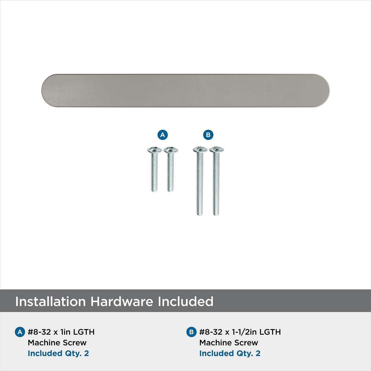 Amerock Cabinet Pull Satin Nickel 3-3/4 inch (96 mm) Center-to-Center Rift 1 Pack Drawer Pull Cabinet Handle Cabinet Hardware