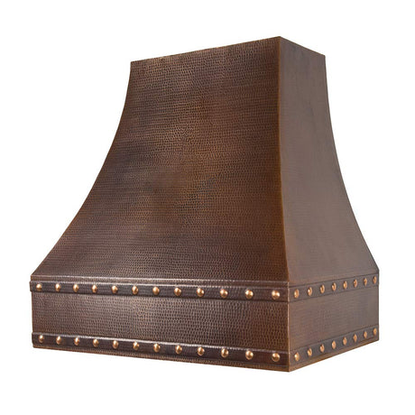 Premier Copper Products HV-CORREA36-C2036BP 735 CFM Hand Hammered Copper Wall Mounted Correa Range Hood - Screen Filters