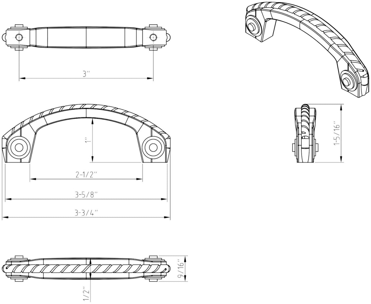 Jeffrey Alexander Z260-3SN 3" Center-to-Center Satin Nickel Rope Rhodes Cabinet Pull