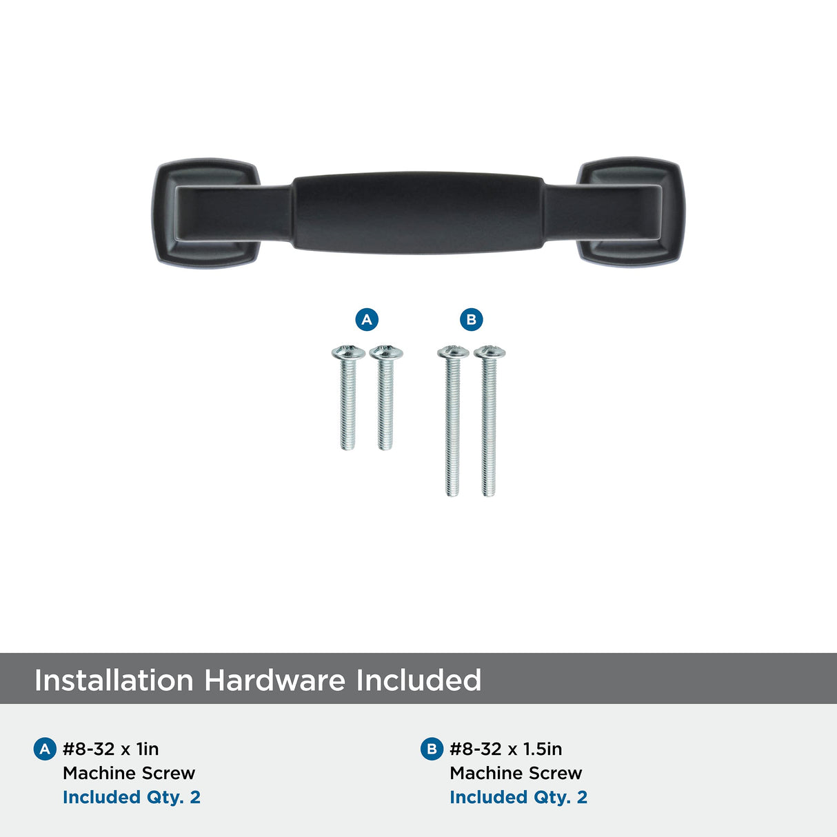 Amerock Cabinet Pull Matte Black 3 inch (76 mm) Center to Center Stature 1 Pack Drawer Pull Drawer Handle Cabinet Hardware