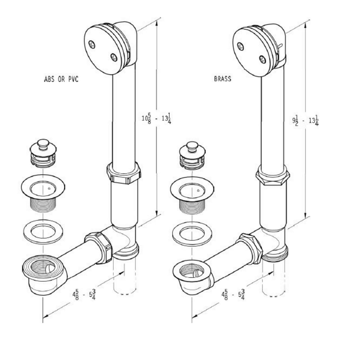 Pfister Matte Black Waste & Overflow With Turn Stop 018-310B