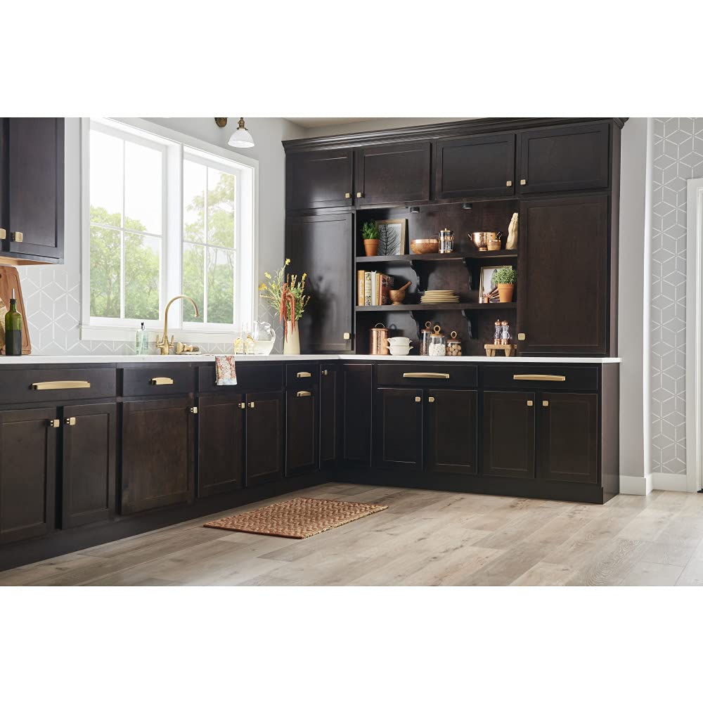 Jeffrey Alexander 141-96SBZ 96 mm Center Satin Bronze Square-to-Center Square Renzo Cabinet Cup Pull