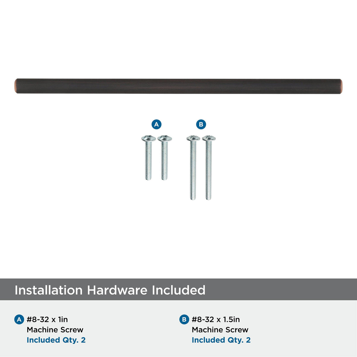 Amerock Cabinet Pull Oil Rubbed Bronze 7-9/16 inch (192 mm) Center to Center Bar Pulls 1 Pack Drawer Pull Drawer Handle Cabinet Hardware