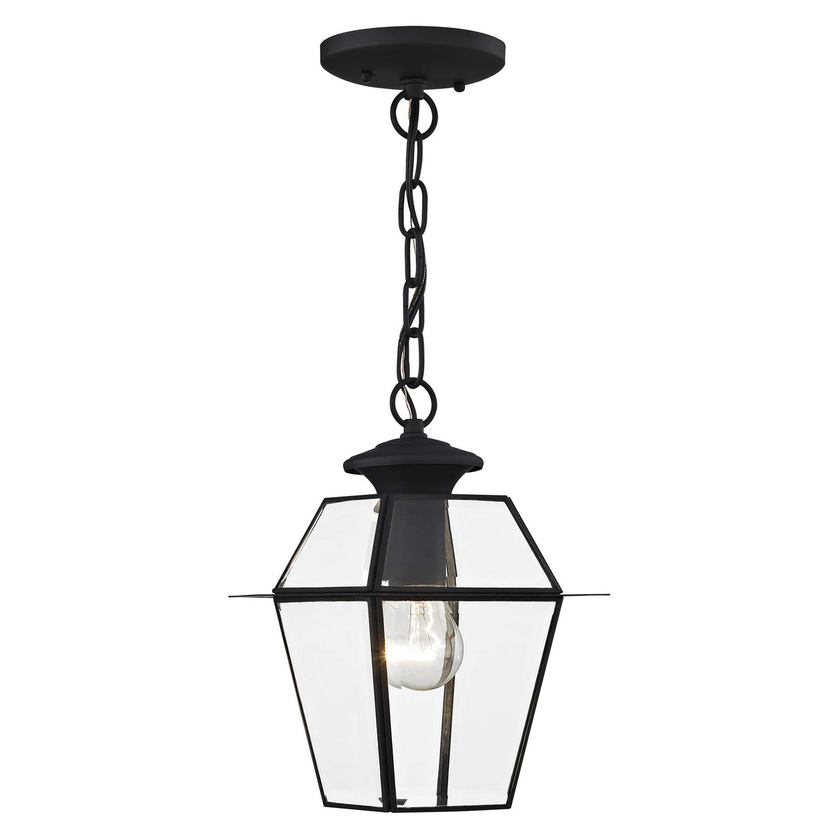 Livex Lighting 2183-04 Westover 1-Light Outdoor Hanging Lantern, Black