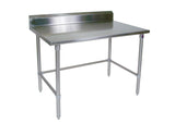 John Boos ST4R5-2436SBK 14 Gauge Stainless Steel Work Table with 5" Rear Riser, Base and Bracing, 36" x 24"