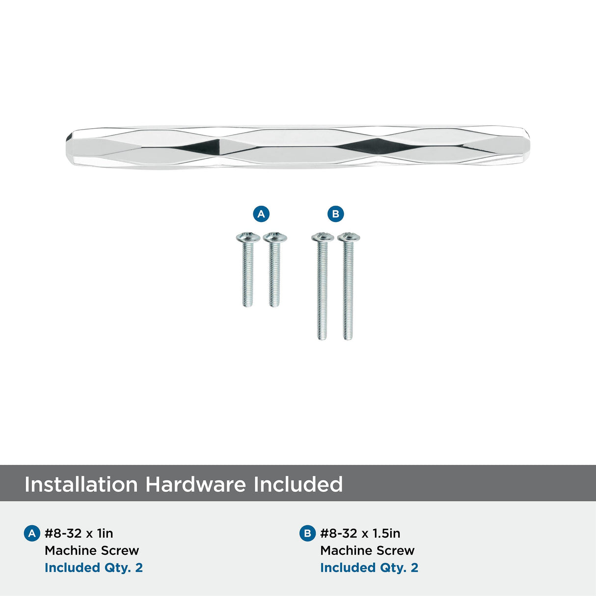 Amerock Cabinet Pull Polished Chrome 3-3/4 inch (96 mm) Center to Center St. Vincent 1 Pack Drawer Pull Drawer Handle Cabinet Hardware