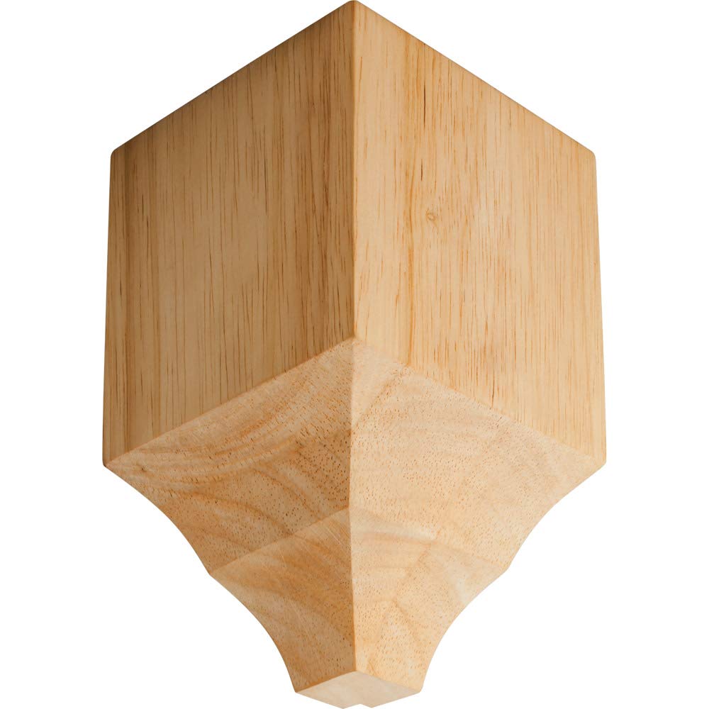 Hardware Resources MCB-3-RW 4" W x 4" D x 6-1/4" H Rubberwood Outside Corner Cornice Block