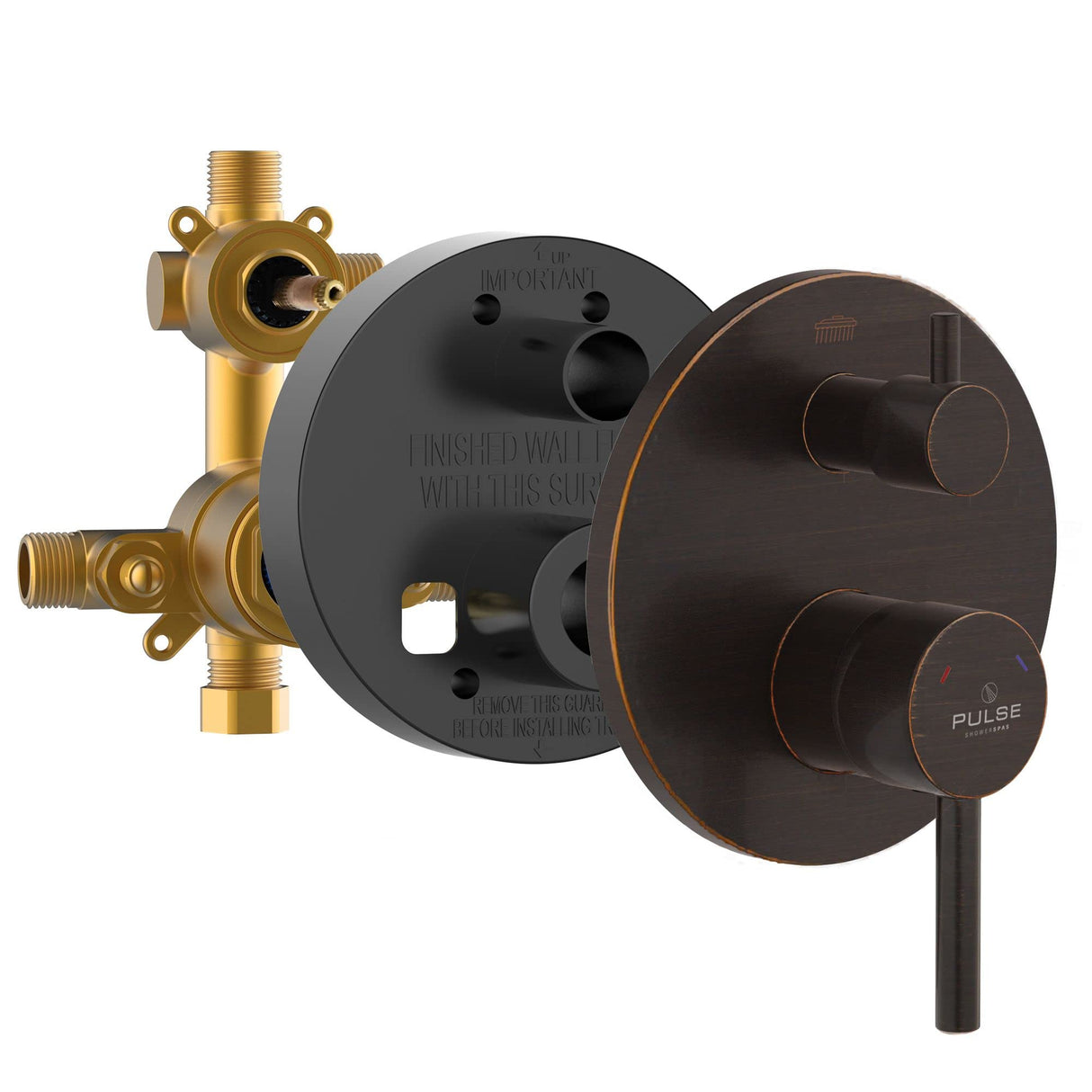 PULSE ShowerSpas 3005-RIVD-ORB Two Way Tru-Temp Pressure Balance 1/2" Rough-In Valve with Oil-Rubbed Bronze Trim Kit