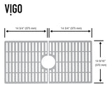 VIGO 30 in. x 15 in. Silicone Bottom Grid for Single Bowl Kitchen Sink in Gray
