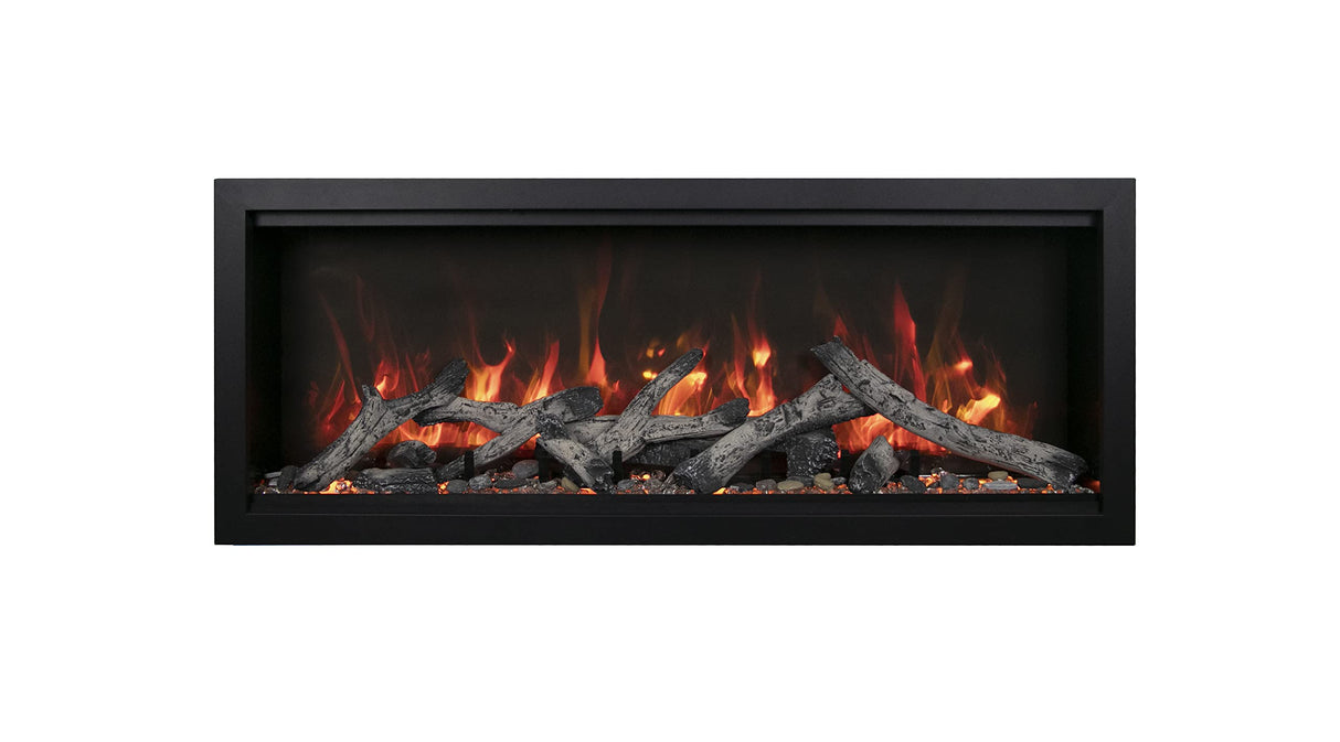 Amantii SYM-42-XT Symmetry Xtra Tall Smart Electric  42" Indoor / Outdoor WiFi Enabled Fireplace, Featuring a MultiFunction Remote Control , Multi Speed Flame Motor, and a Selection of Media Options