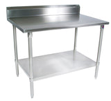 John Boos ST6R5-3636SSK 16 Gauge Stainless Steel Work Table with 5" Rear Riser and Shelf, 36" x