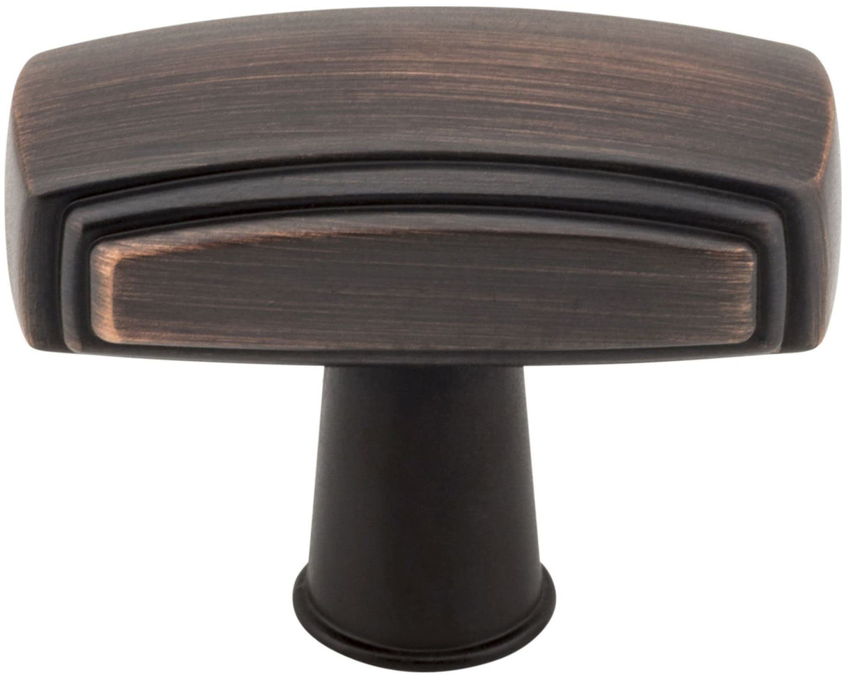 Jeffrey Alexander 519BNBDL 1-9/16" Overall Length Brushed Pewter Rectangle Delgado Cabinet Knob