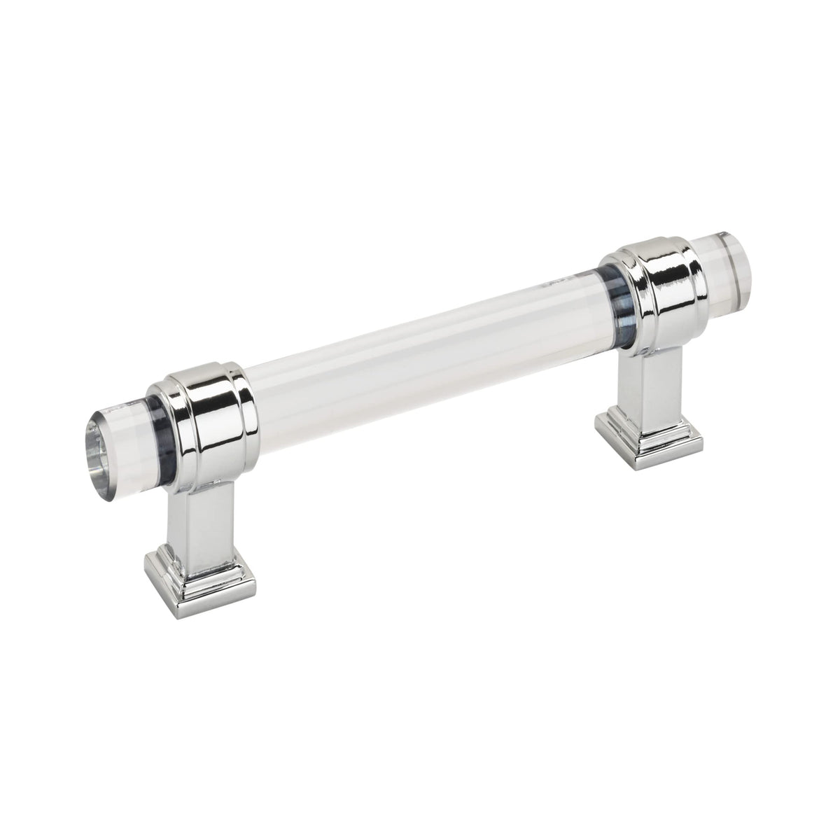 Amerock Cabinet Pull Clear/Polished Chrome 3-3/4 inch (96 mm) Center to Center Glacio 1 Pack Drawer Pull Drawer Handle Cabinet Hardware