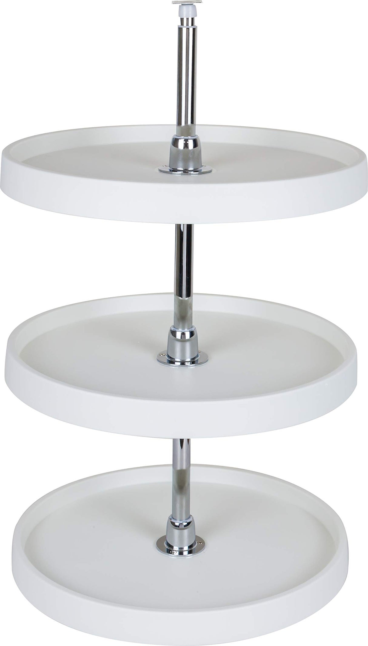Hardware Resources PLSMR318 18" Round Three-Shelf Plastic Lazy Susan Set with Chrome Hubs