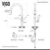 VIGO Greenwich Stainless Steel Kitchen Faucet with Pull-Down Sprayer | Solid Brass Faucet for Kitchen Sink with Soap Dispenser | Single-Handle Kitchen Sink Faucet with Dual Functioning Sink Sprayer