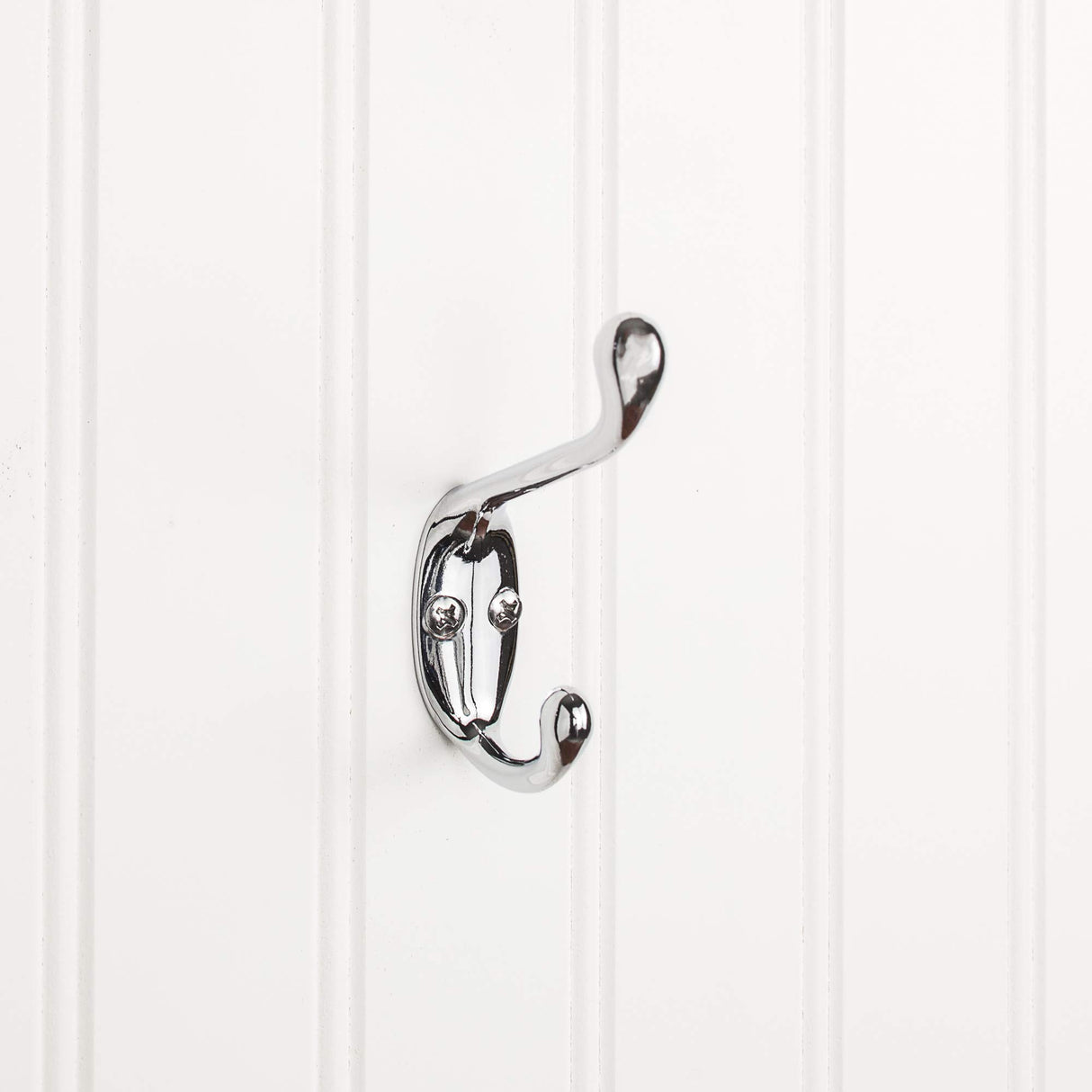 Elements YD40-337PC 3-3/8" Polished Chrome Small Transitional Double Prong Wall Mounted Hook
