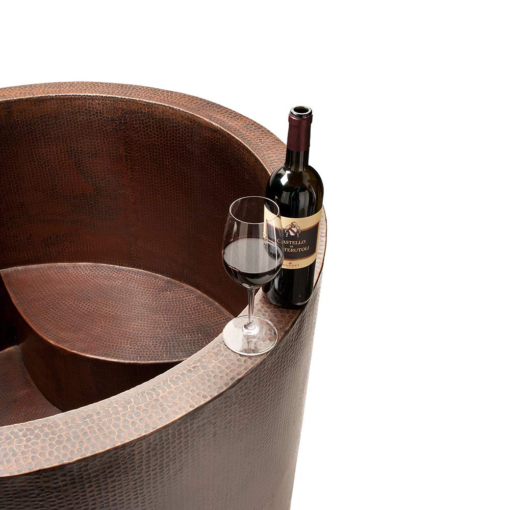 Premier Copper Products BTR45DB Japanese Style Soaking Hand Hammered Copper Bath Tub, Oil Rubbed Bronze