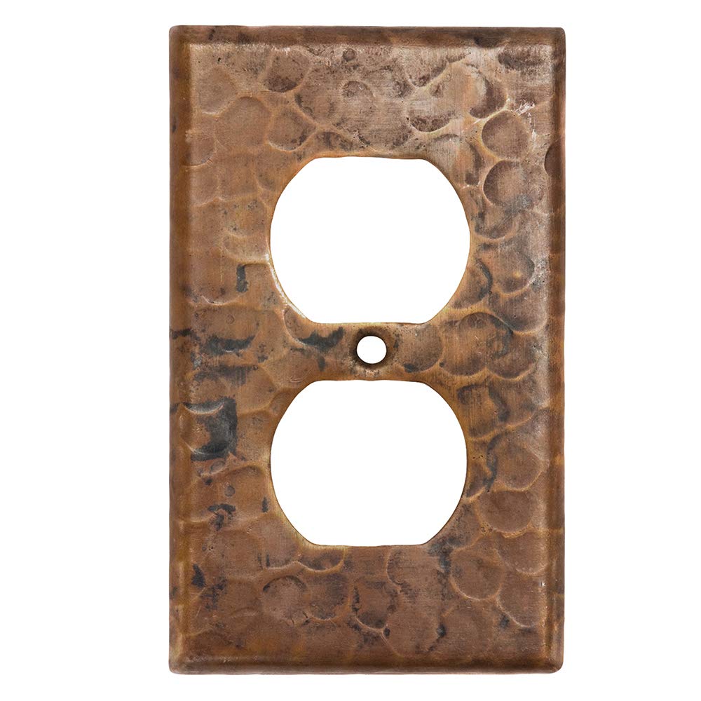 Premier Copper Products SO2 Copper Switch Plate Single Duplex with Two Hole Outlet Cover, Oil Rubbed Bronze