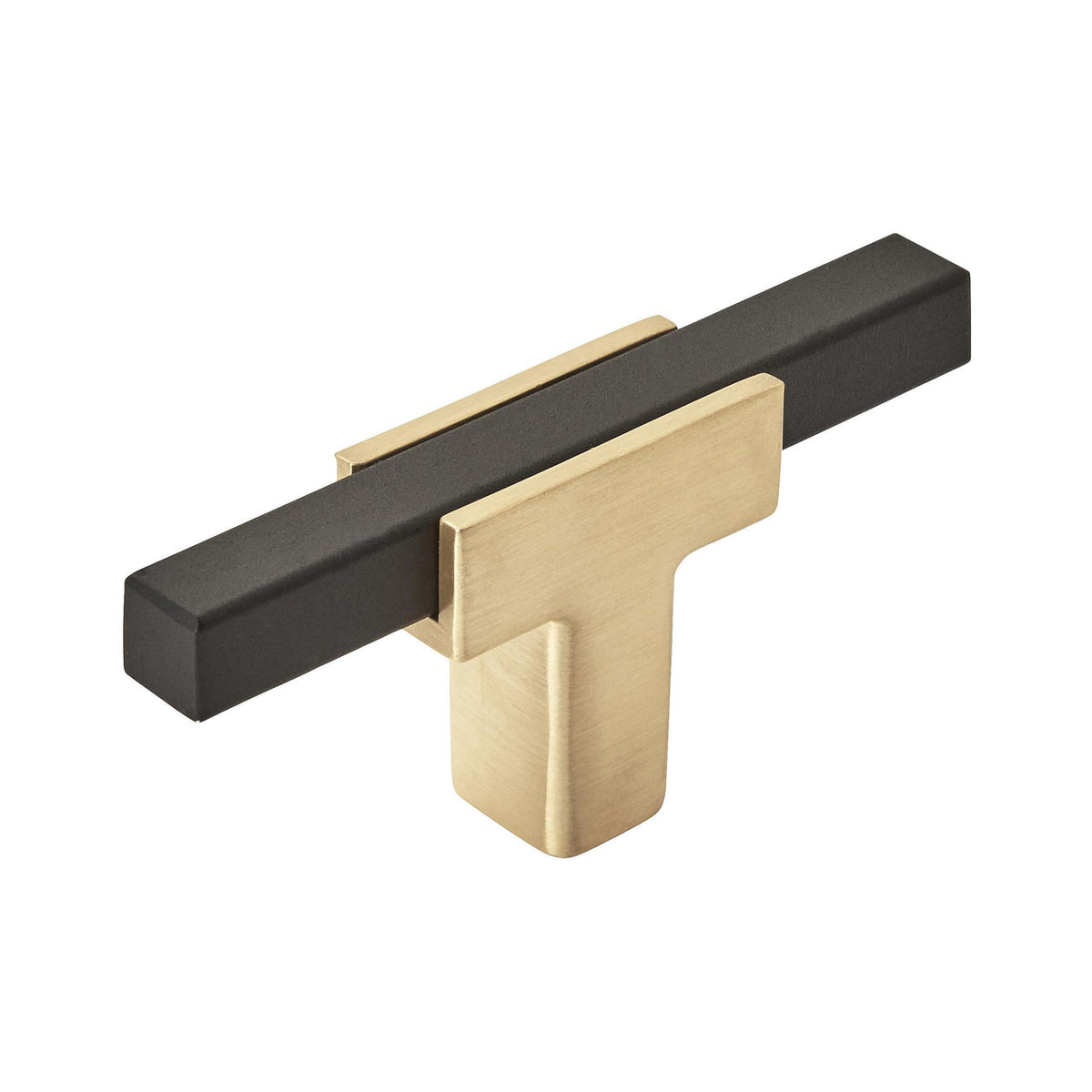 Amerock BP67BGLMB Kitchen Cabinet Door or Drawer Knob Brushed Gold/Matte Black 2-3/4 inch (70 mm) Length Urbanite 1 Pack Furniture Hardware Bathroom Cabinet Hardware