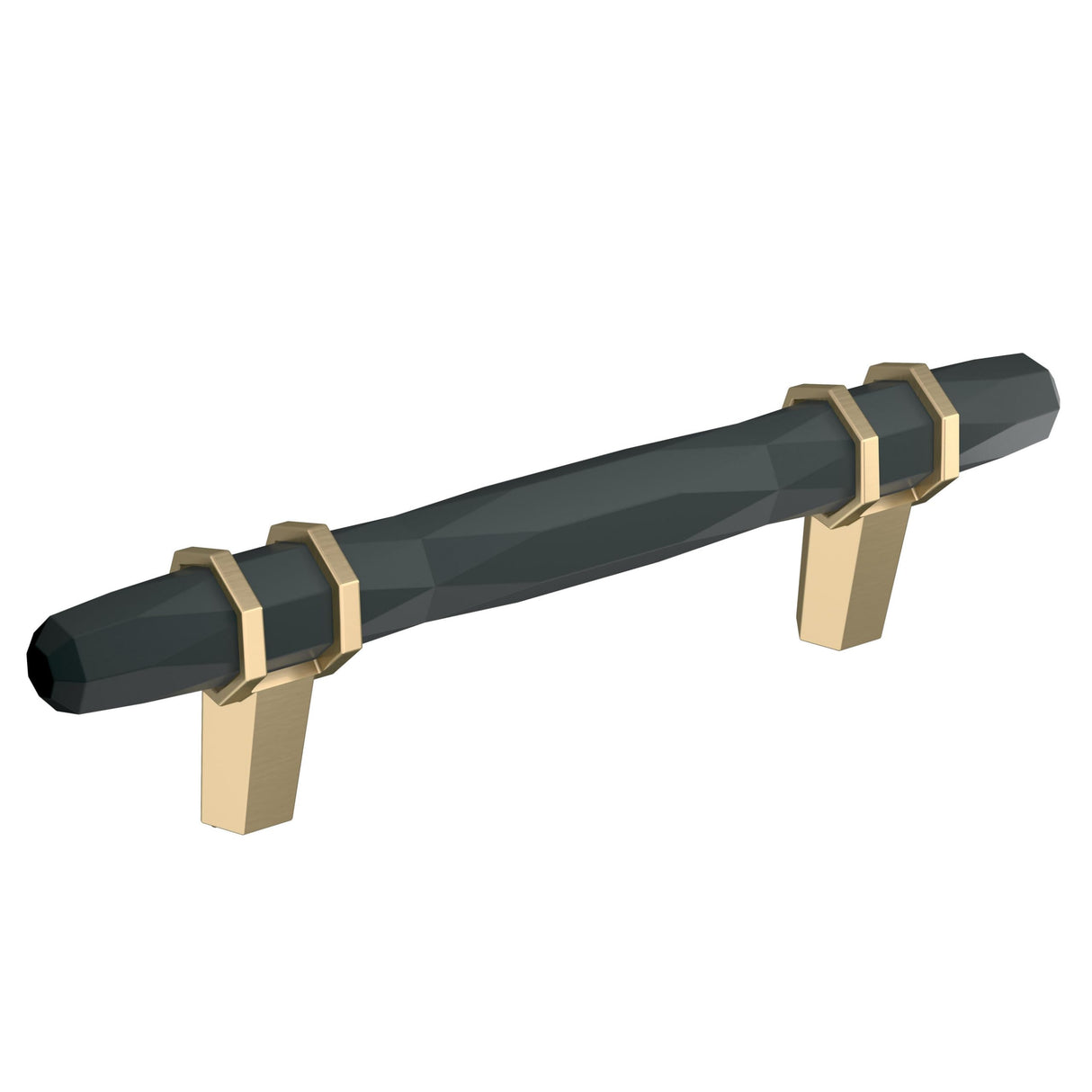 Amerock Cabinet Pull Black Bronze/Golden Champagne 3-3/4 inch (96 mm) Center-to-Center London 1 Pack Drawer Pull Drawer Handle Cabinet Hardware