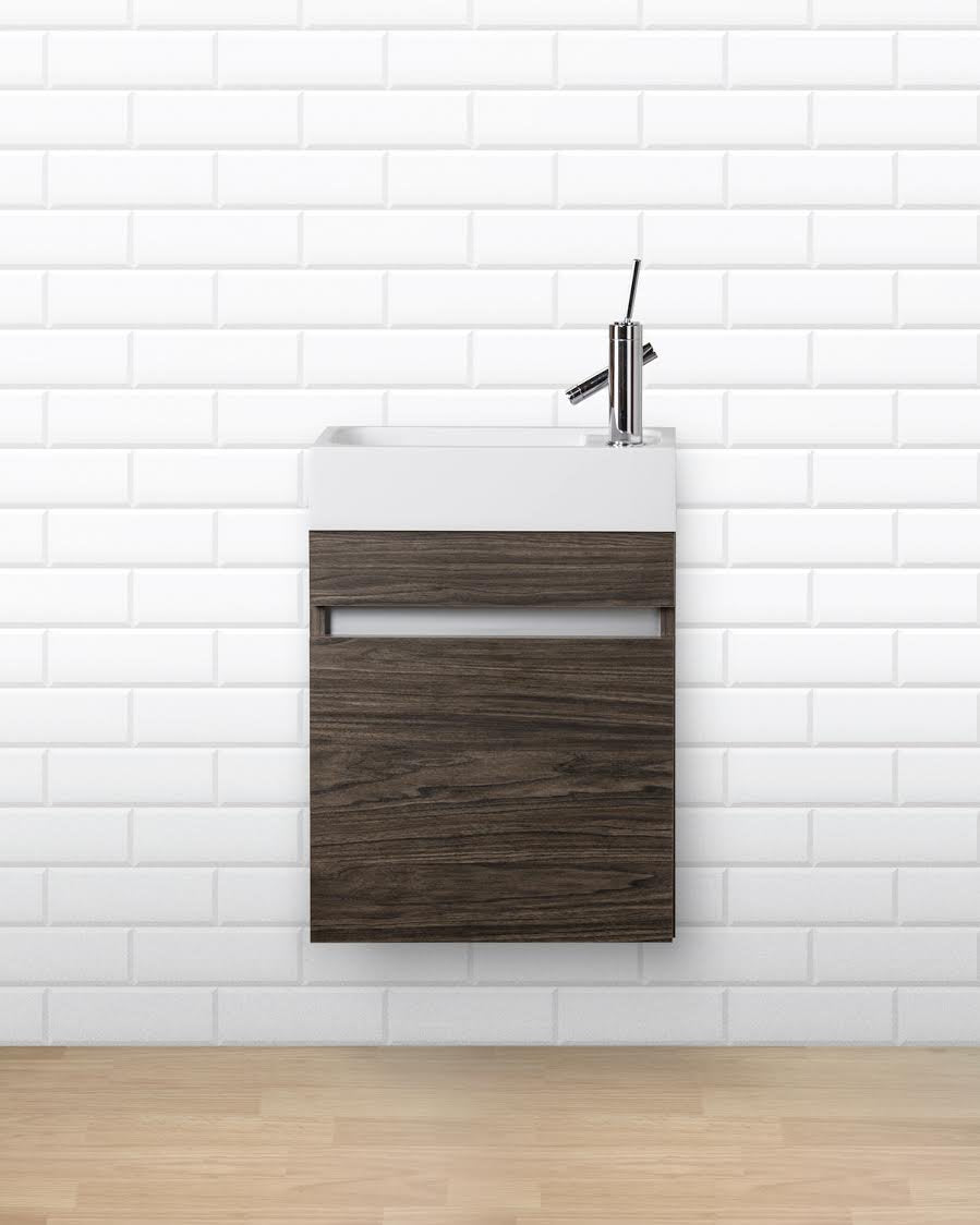 18" Cutler Kitchen and Bath Sangallo Space Saver Bathroom Vanity with Chrome Faucet