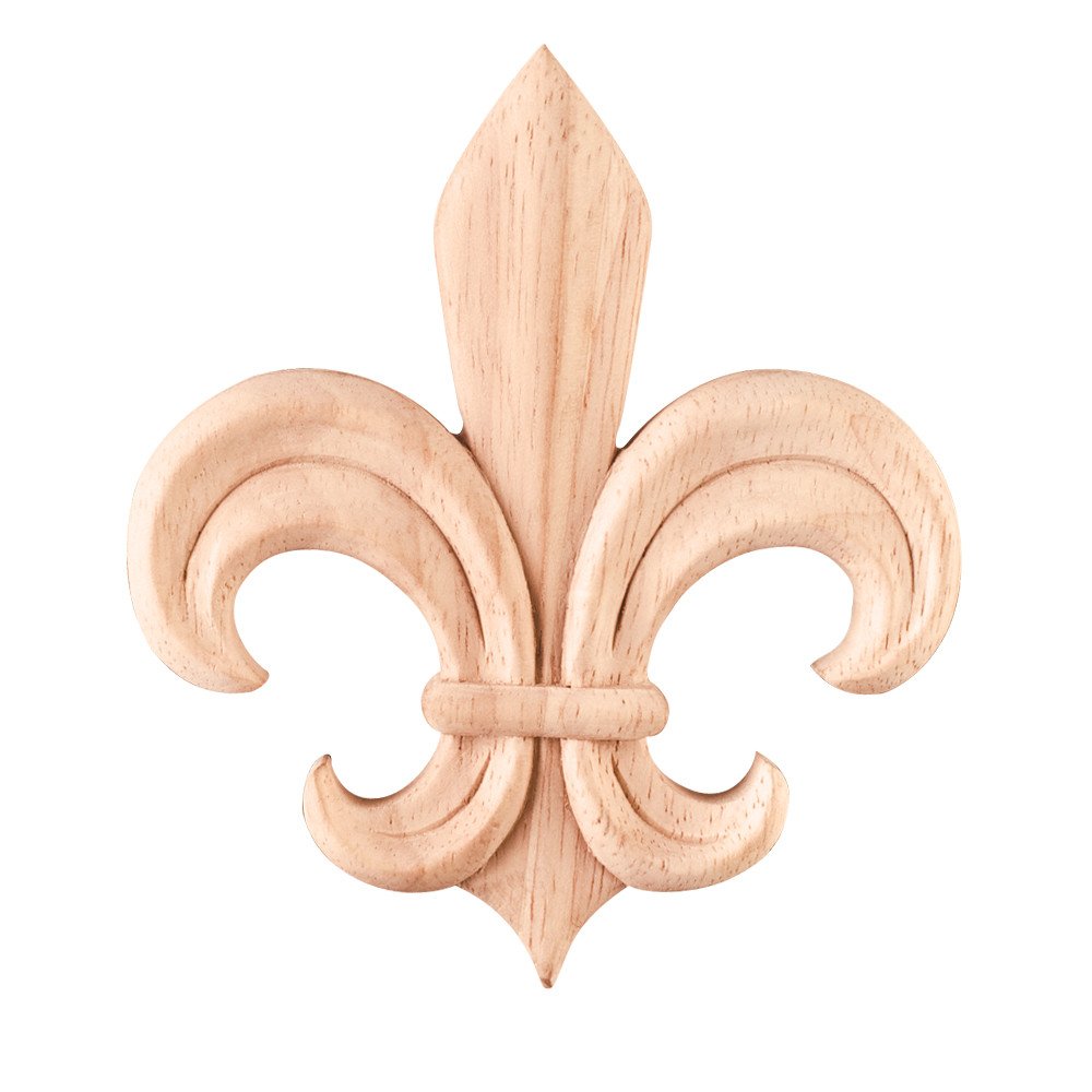 Hardware Resources APL-14-MP 3-3/4" W x 1/2" D x 4-1/8" H Maple Fleur-de-lis Appliqué