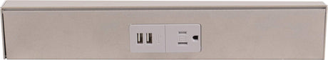 Task Lighting TRU12-1GD-P-SN 12" TR USB Series Angle Power Strip with USB, Satin Nickel Finish, Grey Receptacles