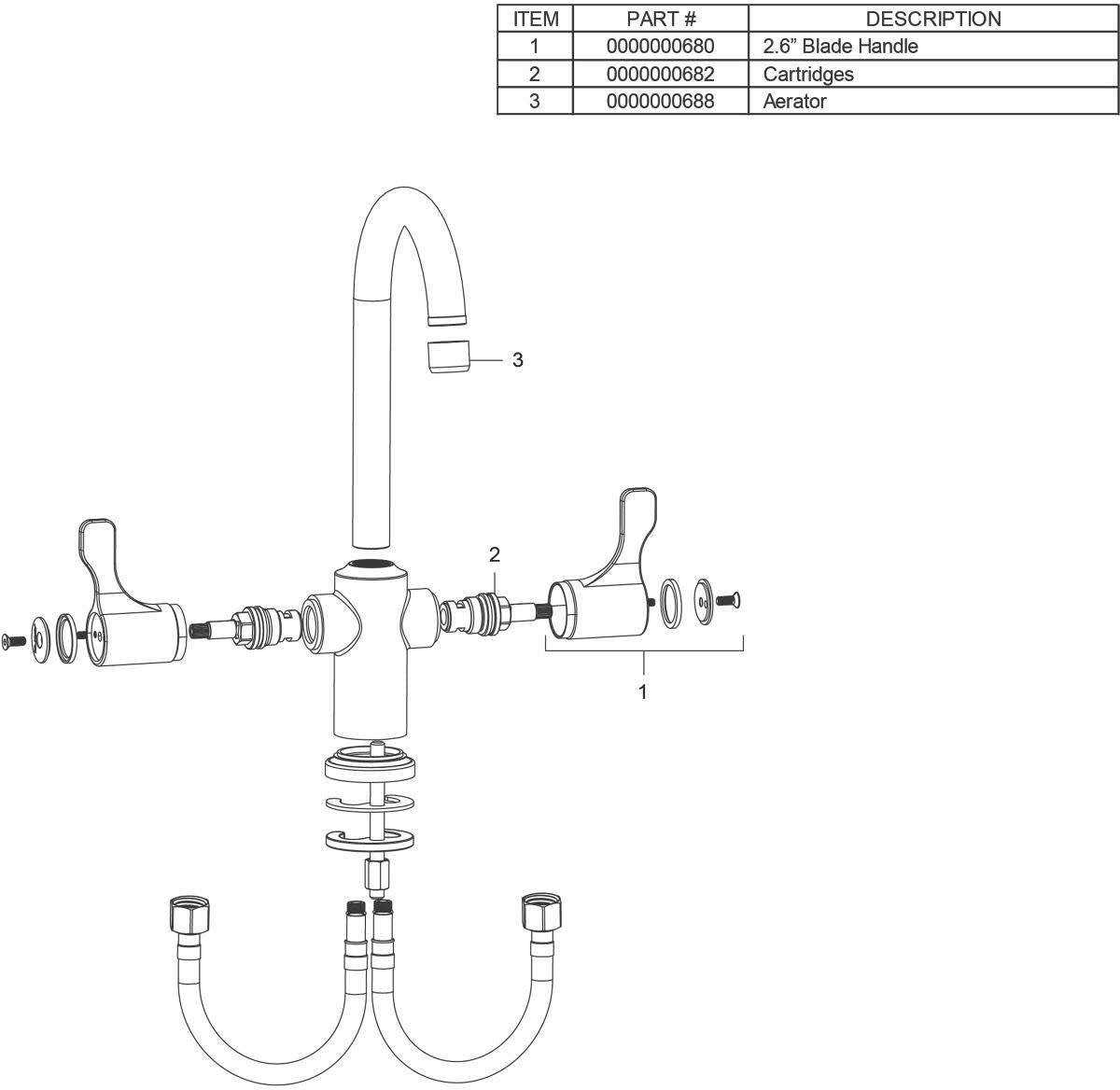 Elkay LKD208813C Deck Mount Faucet with Gooseneck Spout and Twin Lever Handles