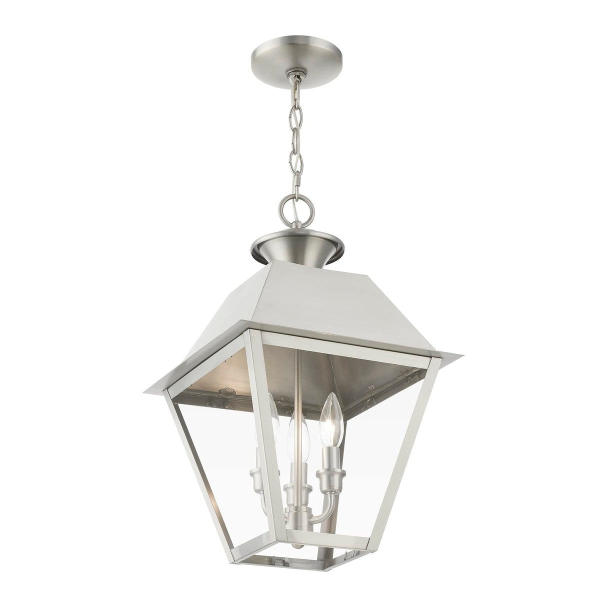 Wentworth 3 Light Outdoor Pendant in Bronze with Antique Brass (27220-07)