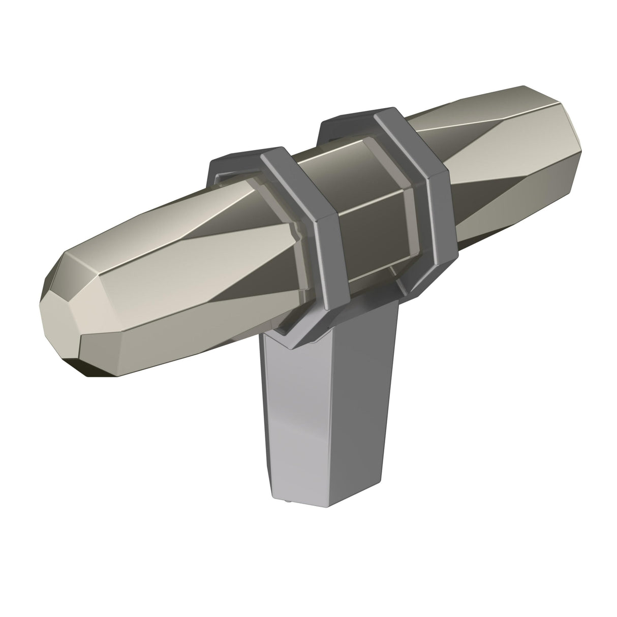 Amerock Cabinet Knob Polished Nickel/Black Chrome 2-1/2 inch (64 mm) Length London 1 Pack Drawer Knob Cabinet Hardware