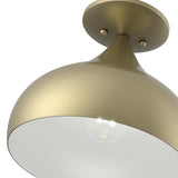 Livex Lighting 40980-01 Amador 1 Light 10 inch Antique Brass Semi-Flush Mount Ceiling Light