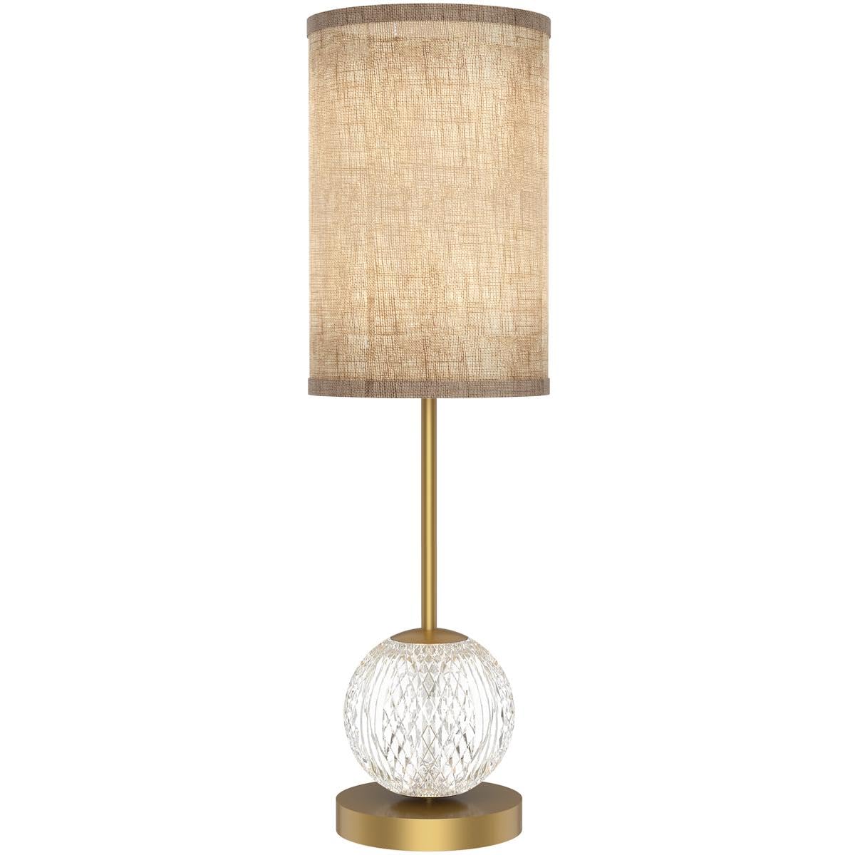 Alora TL321201NBWL MARNI LED 1 LIGHT TABLE LAMP NATURAL BRASS W/ NATURAL LINEN SHADE 10W 120VAC WITH LED DRIVER 3000K 90CRI