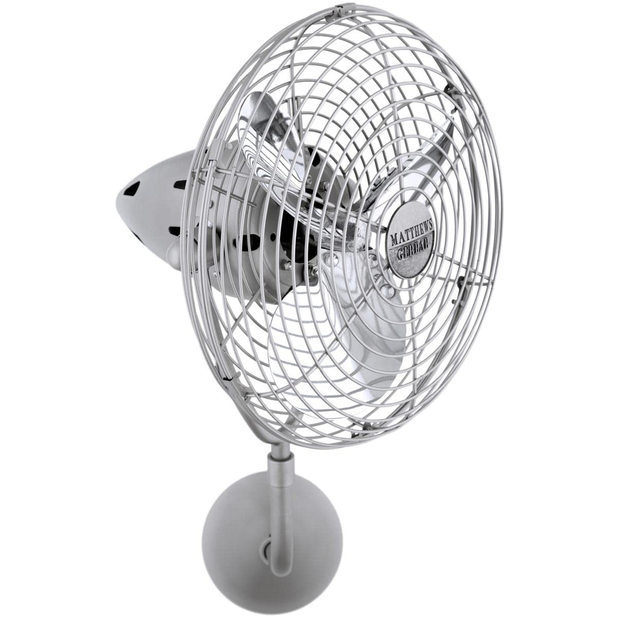 Matthews Fan BP-BN-MTL Bruna Parede wall fan in Brushed Nickel finish.