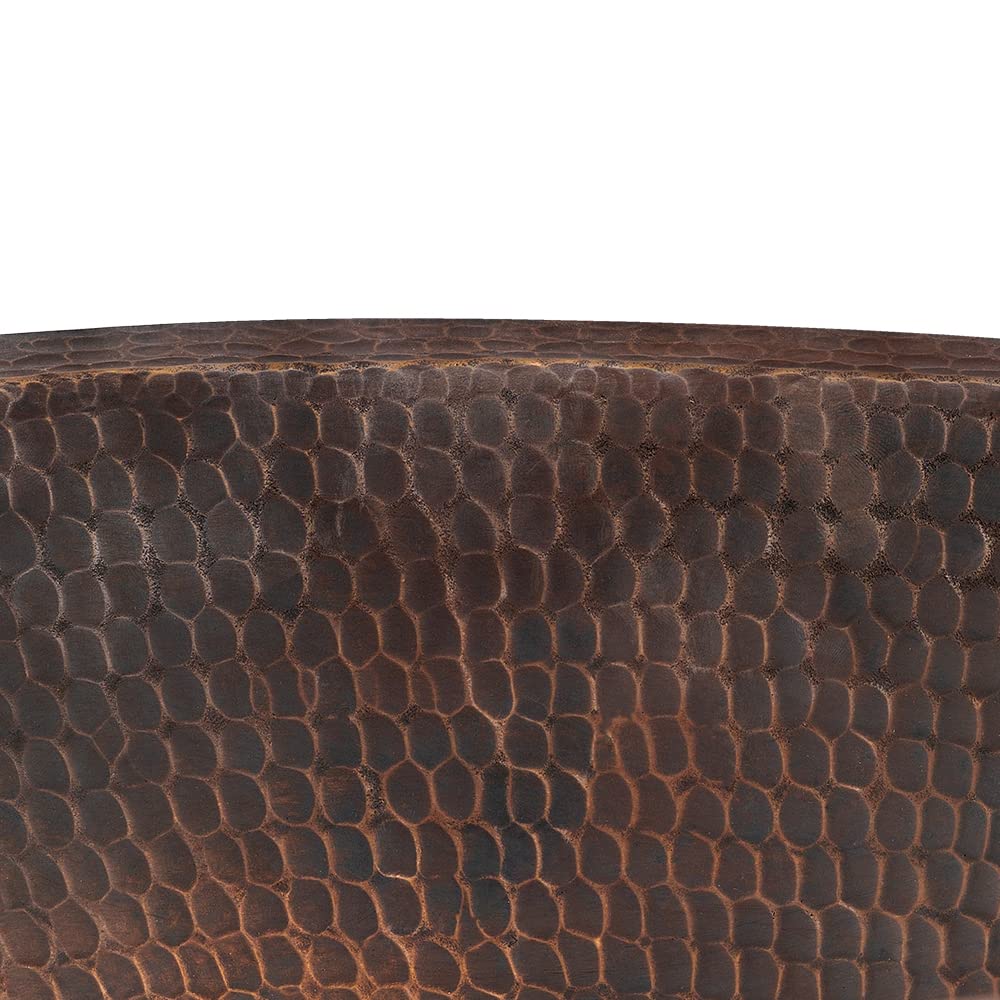 15" Oval Under Counter Hammered Copper Bathroom Sink (Showroom Display)