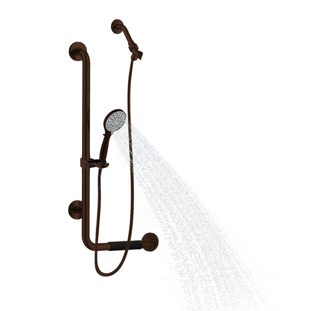 PULSE ShowerSpas 4001L-ORB ErgoSlideBar with Hand Shower, ADA Compliant, Left-Hand Grip, Oil-Rubbed Bronze
