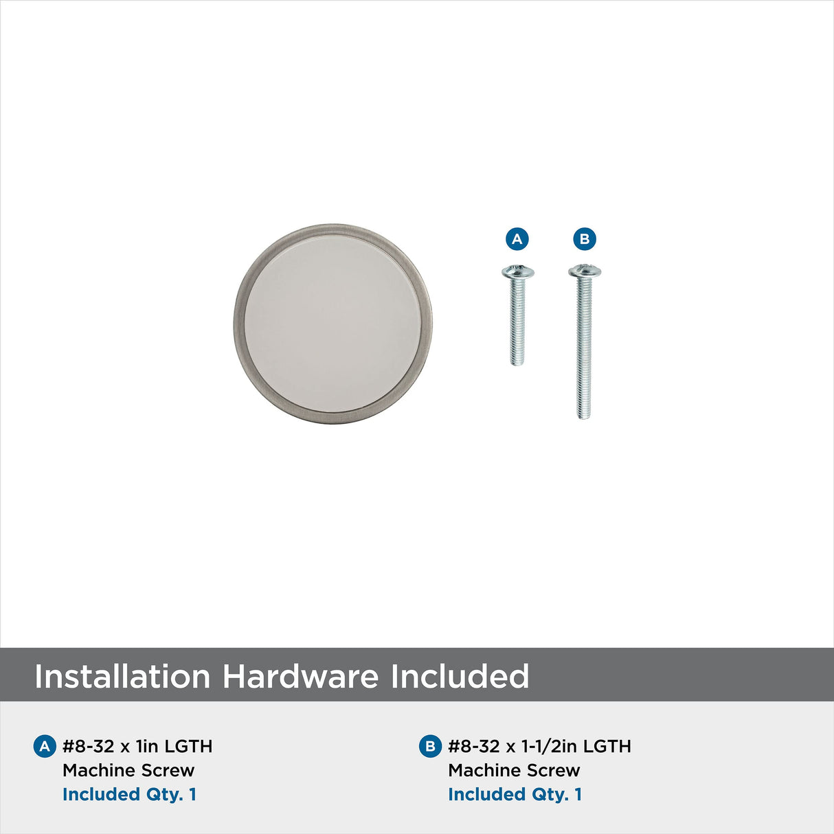 Amerock Cabinet Knob Satin Nickel/Frosted 1-3/8 inch (35 mm) Diameter Oberon 1 Pack Drawer Knob Cabinet Hardware