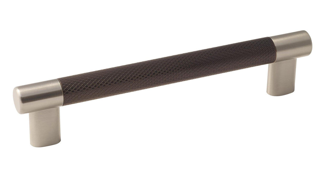 Amerock Cabinet Pull Satin Nickel/Oil-Rubbed Bronze 6-5/16 inch (160 mm) Center to Center Esquire 1 Pack Drawer Pull Drawer Handle Cabinet Hardware