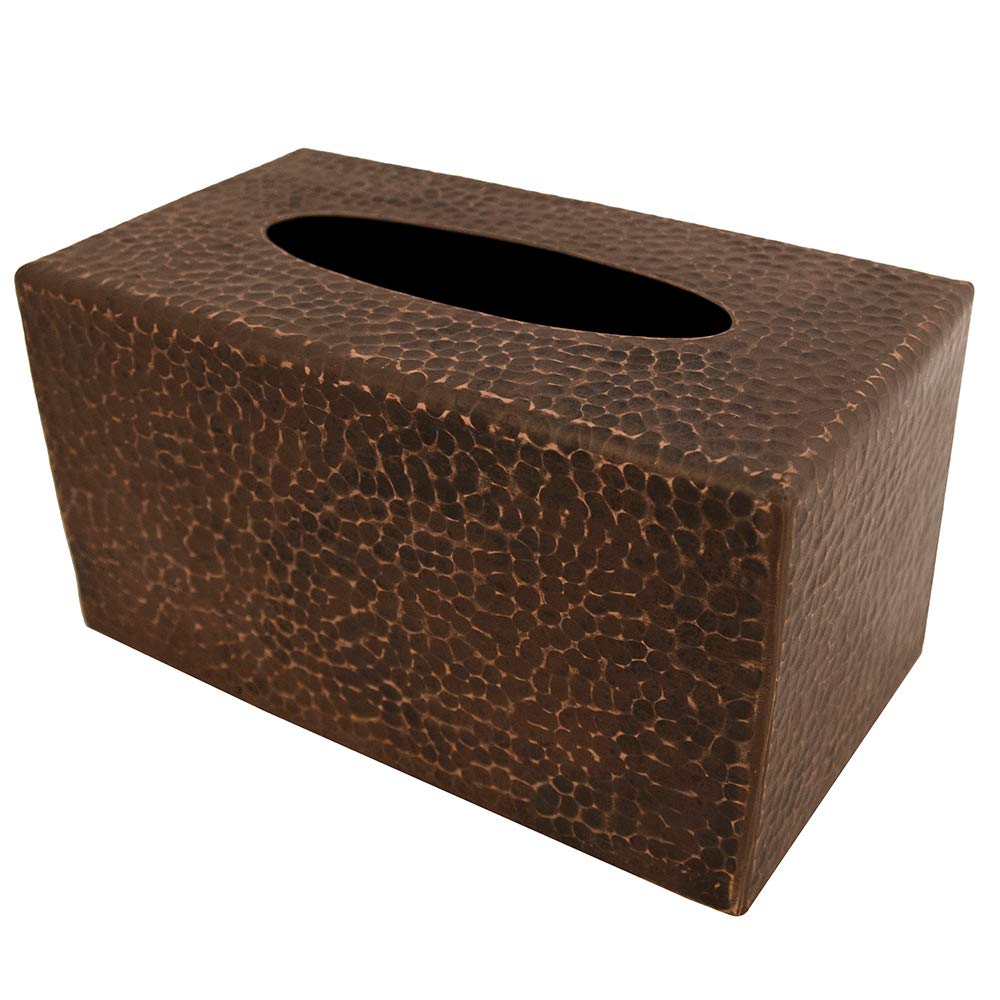 Premier Copper Products TBCLDB Large Hammered Copper Tissue Box Cover - Brown