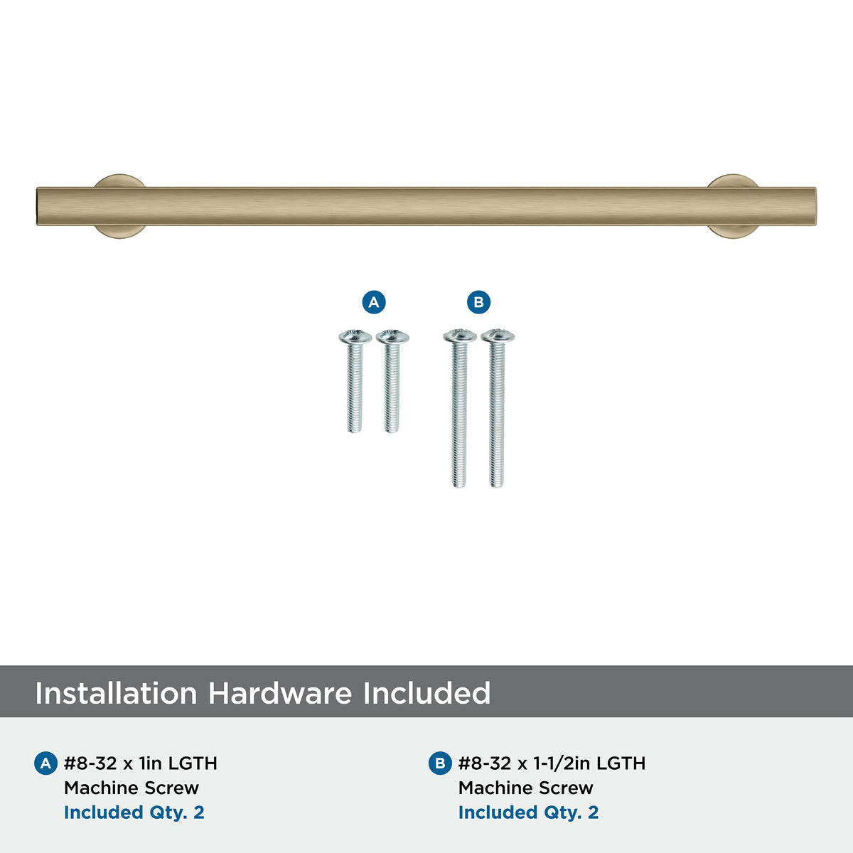 Amerock BP37108BBZ Everett 8-13/16 in (224 mm) Center-to-Center Golden Champagne Cabinet Pull Kitchen Cabinet Hardware Furniture Hardware Bathroom Drawer Handle