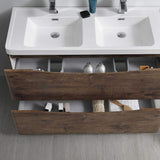 Fresca FVN9148RW-D Fresca Tuscany 48" Rosewood Free Standing Double Sink Modern Bathroom Vanity w/ Medicine Cabinet