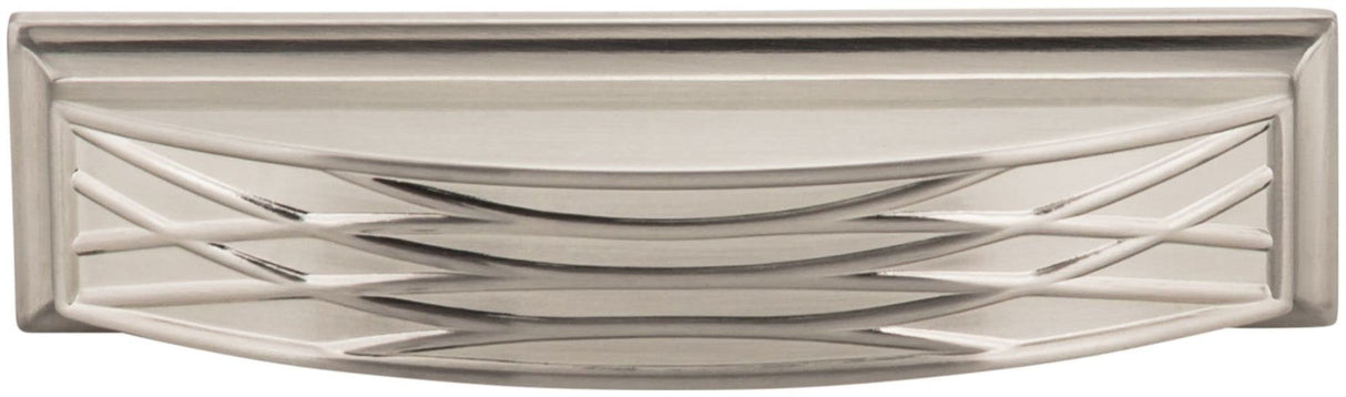 Jeffrey Alexander 536-96BNBDL 96 mm Center-to-Center Brushed Pewter Square Geometric Pattern Aberdeen Cabinet Cup Pull