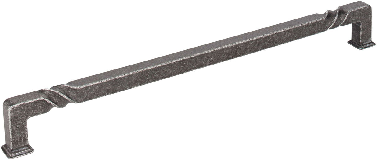 Jeffrey Alexander 602-12SIM 12" Center-to-Center Distressed Antique Silver Rustic Twist Tahoe Appliance Handle