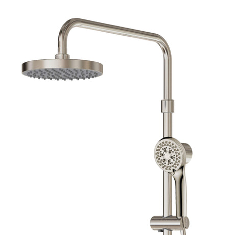 PULSE ShowerSpas 1028-BN-1.8GPM Lanikai Shower System with 8" Rain Showerhead, 3 Dual-Function Body Spray Jets, 5-Function Hand Shower, Brushed Nickel, 1.8 GPM