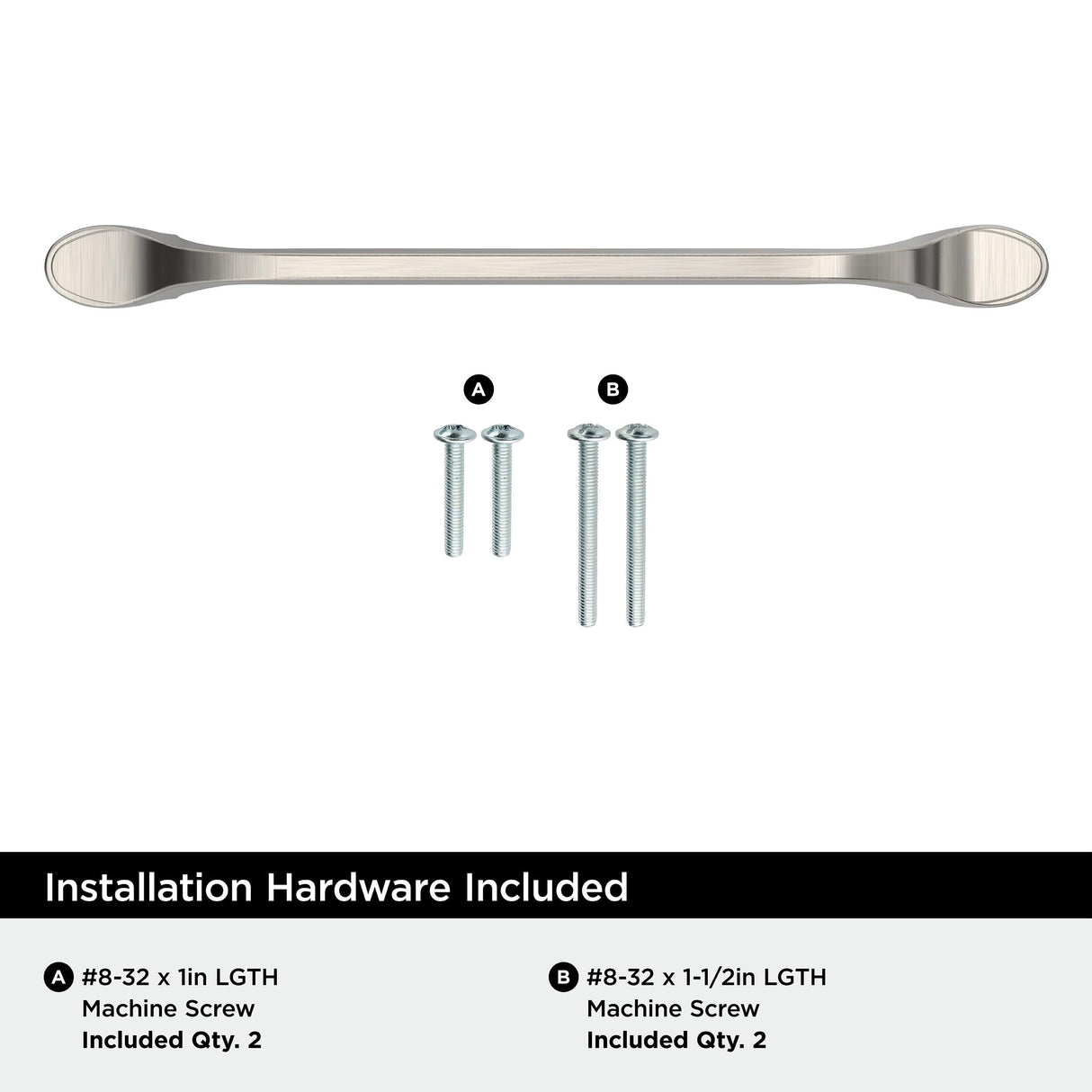 Amerock BP21938G10 Satin Nickel Cabinet Pull 6-5/16 inch (160mm) Center-to-Center Cabinet Hardware Ravino Furniture Hardware Drawer Pull